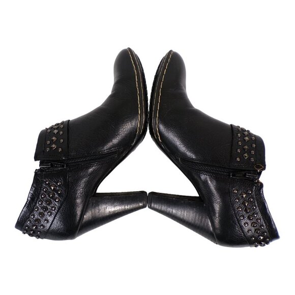 Sofft Shalene Studded Leather Heeled Booties Black 9.5M  #500 - Picture 6 of 12